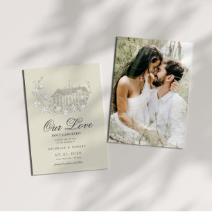 Convites Destino Elegante Foto Floral Salvar A Data