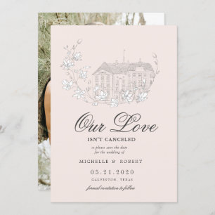 Convites destino elegante Foto floral Salvar a Data