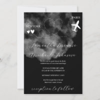 Destino preto avião vôo no exterior casamento