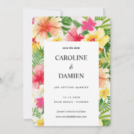 Convites Destino Tropical Casamento Floral Salvar A Data