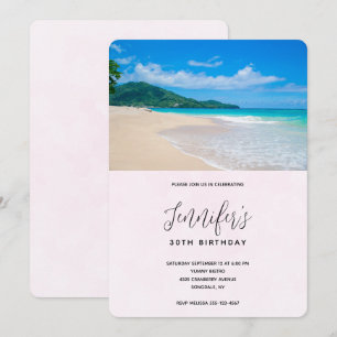 Convites Destino Tropical Encantador Praia Aniversário