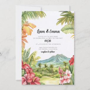 Convites Destino Tropical Havaiano Hibisco Casamento