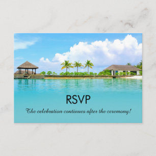 Convites Destino Tropical Resort Beach Wedding RSVP