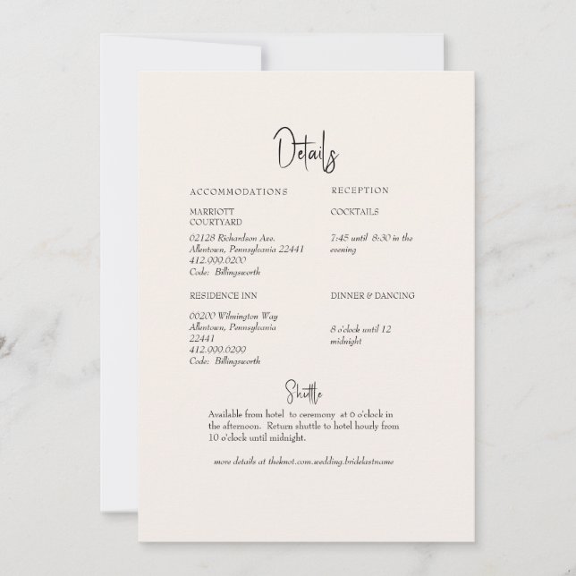 Convites Detalhe de Casamento de Creme (Frente)