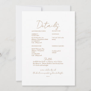 Convites Detalhe de Casamento em Texto Dourado das Pampas
