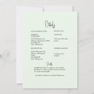 Convites Detalhe de Casamento em Verde Claro Salvia