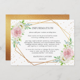 Convites Detalhe de Casamento Floral de Folha de Ouro Geomé