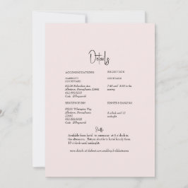 Convites Detalhe de Casamento Floral de Fundo Leve Blush