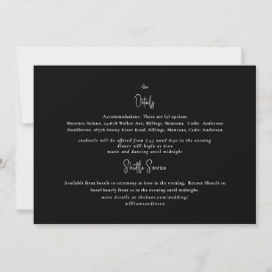 Convites Detalhe de casamento floral vintage preto e branco