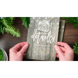 Convites Detalhe de Casamento Jarros de Pedreiro em Madeira