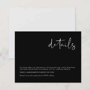 Convites Detalhe de casamento minimalista moderno preto e b