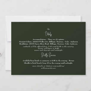 Convites Detalhe de Casamento Verde Escuro Rico 