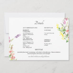Convites Detalhe de Flor de Casamento Floral Silvestre Colo