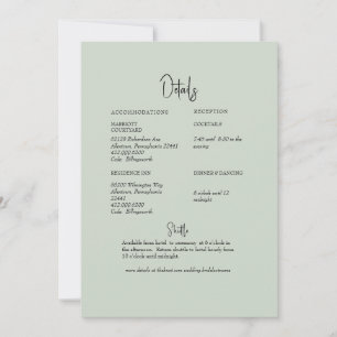Convites Detalhe do Casamento Sage Greenery