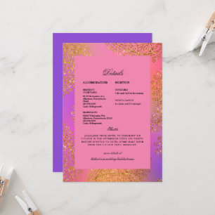 Convites Detalhes Coloridos Étnicos Indianos de Casamento