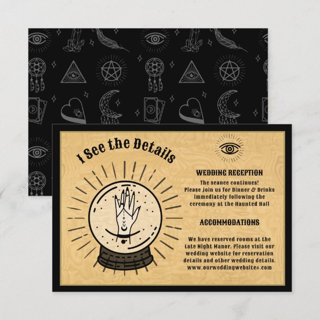 Convites Detalhes da Bola Cristal de Conselho de Espírito M (Frente/Verso)