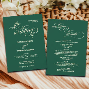 Convites Detalhes da caligrafia elegante sobre Casamento co