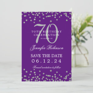 Convites Detalhes da Data de Salvamento de Aniversário do 7