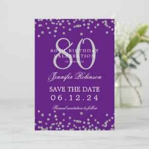 Convites Detalhes da Data de Salvamento de Aniversário do 8