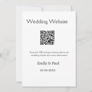 Convites Detalhes da pesquisa do site de casamento QR adici