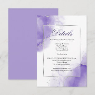 Convites Detalhes da Prata de Script Roxo Ametist