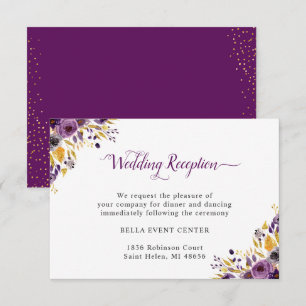 Convites Detalhes da Recepção de Casamento Floral Dourado R