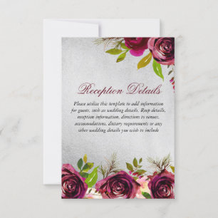 Convites detalhes da Recepção de Casamento Floral em Burgun