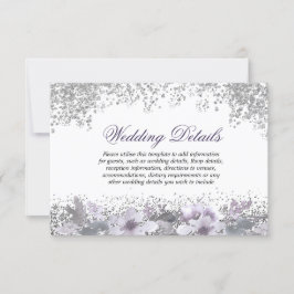 Convites Detalhes da Recepção de Casamento Floral Roxo com 