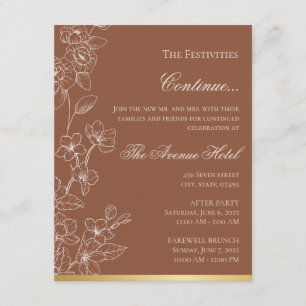 Convites Detalhes de Acento Marrom e Dourado da Carta da Fe