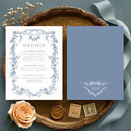 Convites Detalhes de Casamento Azul Empoeirado Vitoriano Fr