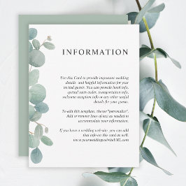 Convites Detalhes de Casamento com Verde de Eucalipto em Aq