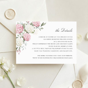 Convites Detalhes de Casamento com Verde e Hortênsia Rosa F