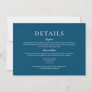 Convites Detalhes de Casamento Cor Azul Marinho Minimalista
