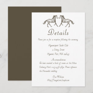 Convites Detalhes de Casamento Country Cavalo Castanho Rúst