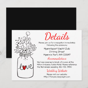 Convites Detalhes de Casamento Country Floral Pote de Pedra