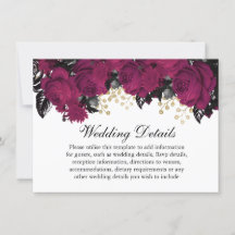 Detalhes de Casamento de Flores de Marsala Dourado