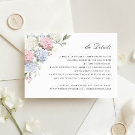 Convites Detalhes de Casamento de Hortênsia Azul e Rosa Flo