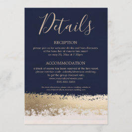 Convites Detalhes de Casamento de Marinhos e Folhas de Ouro