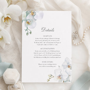 Convites Detalhes de Casamento de Orquídeas Brancas Elegant