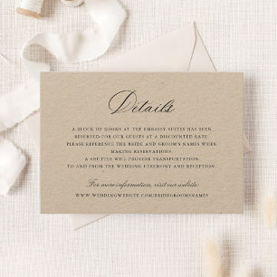 Convites Detalhes de Casamento de Script de Caligrafia Eleg