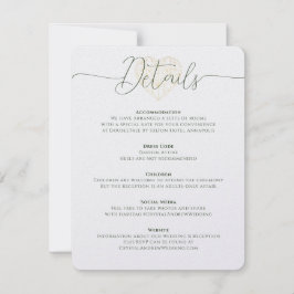 Convites Detalhes de Casamento do Coração Elegante Eucalypt