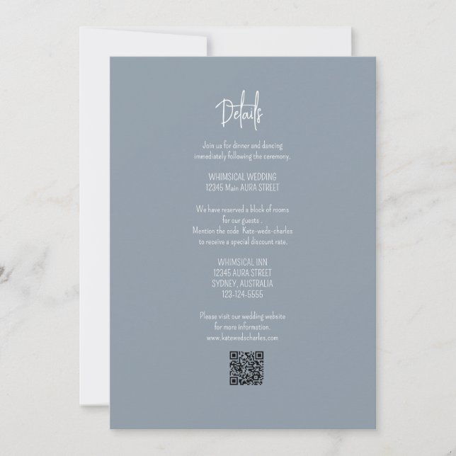 Convites Detalhes de casamento do Na moda Elegant Modern Cu (Frente)