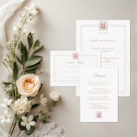Detalhes de Casamento Dupla Felicidade Elegante Mo