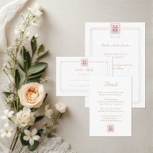 Detalhes de Casamento Dupla Felicidade Elegante Mo