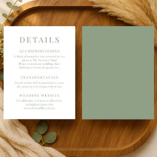 Convites Detalhes de Casamento Elegantes em Verde Sage