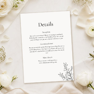 Convites Detalhes de Casamento em Arte de Linha Minimalista
