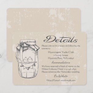 Convites Detalhes de Casamento em Pote de Pedra Lovebirds I