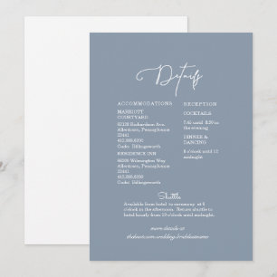 Convites Detalhes de Casamento Floral Azul e Branco Moderno