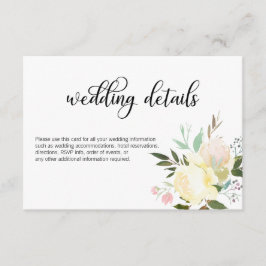 Convites Detalhes de Casamento Floral Bege Rosa Água-Marinh