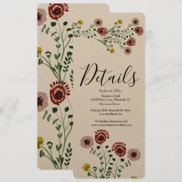Convites Detalhes de Casamento Floral Botânico Vintage Embu